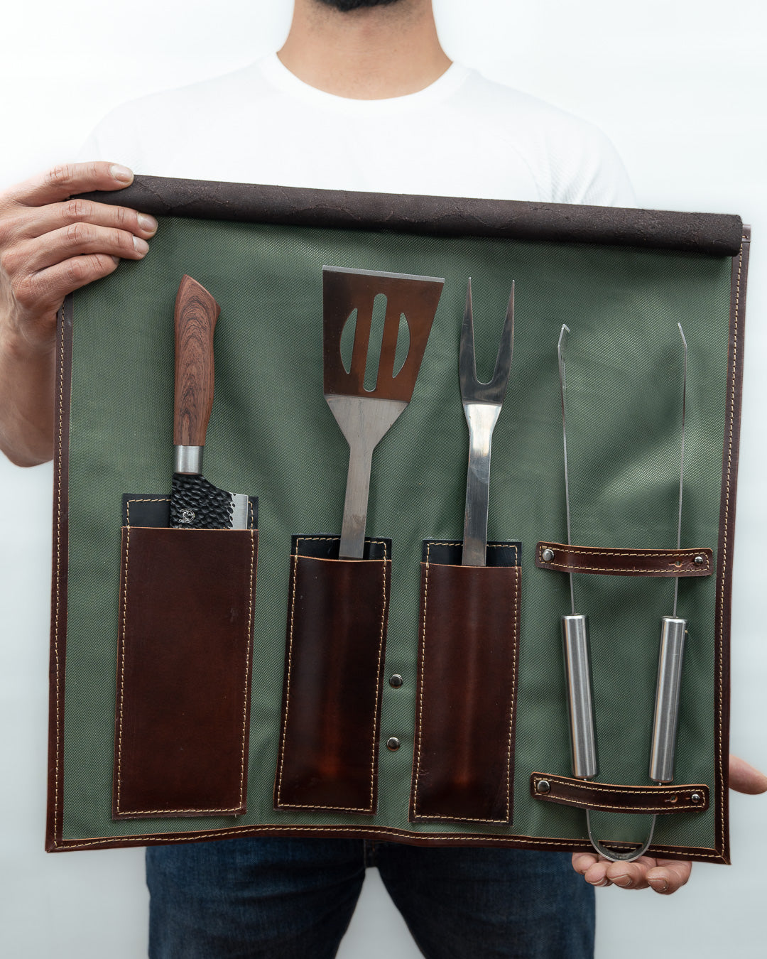 Verde - Bolsa de utensilios para Asados